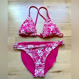 Hot pink palm print bikini